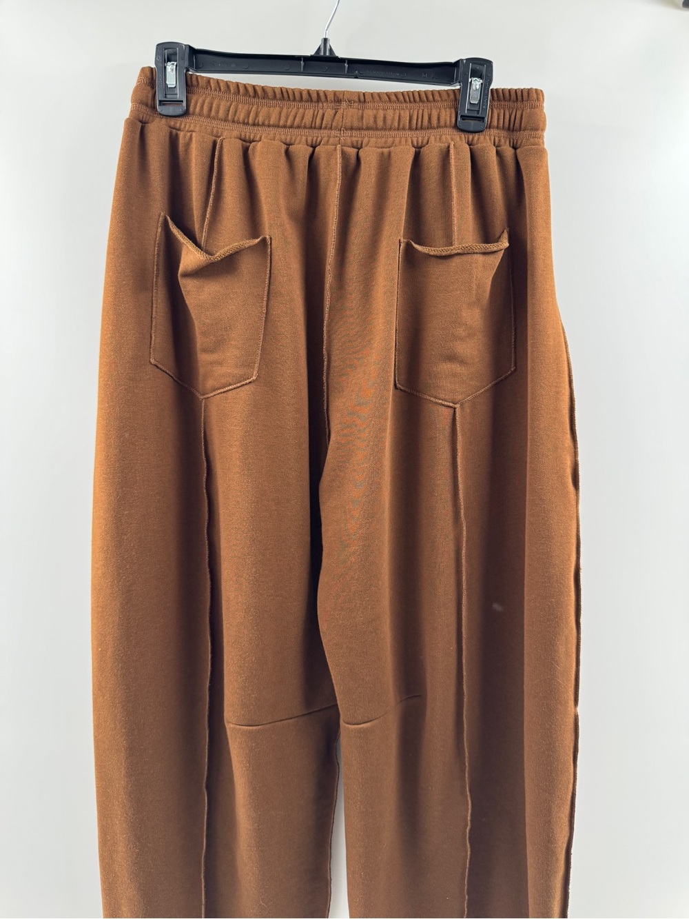 Yanekop Brown Wide Leg Patchwork Sweatpants – Women’s Large - Picture 8 of 8
